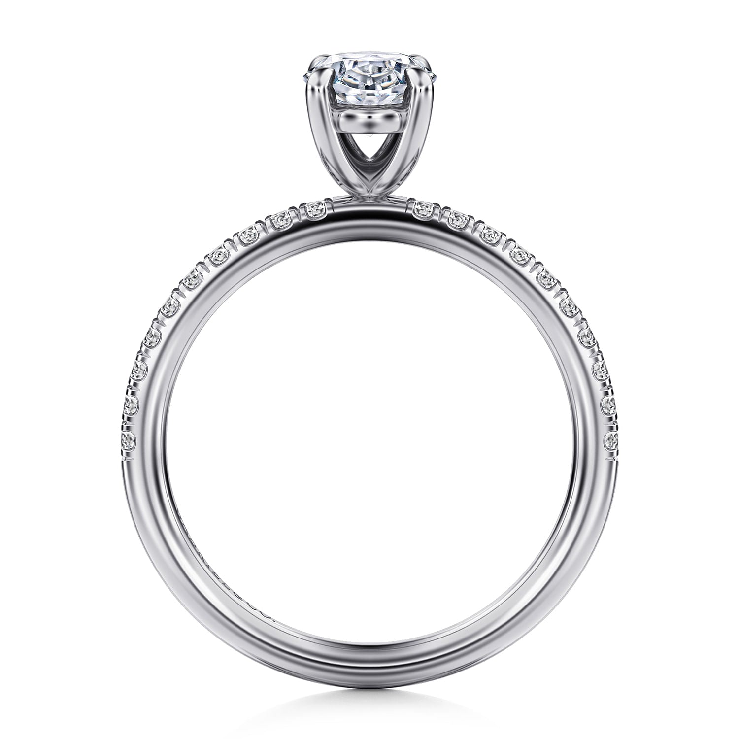 14K WHITE GOLD OVAL DIAMOND ENGAGEMENT RING