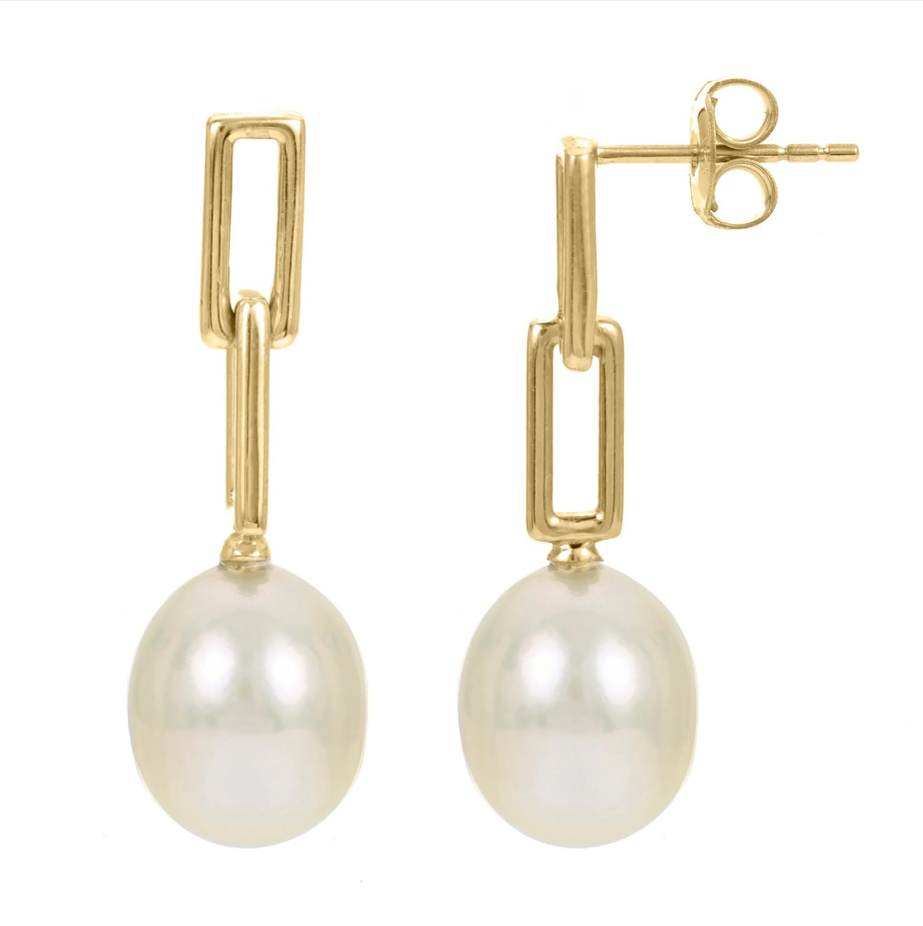 14K YELLOW GOLD FRESHWATER PEARL EARRING