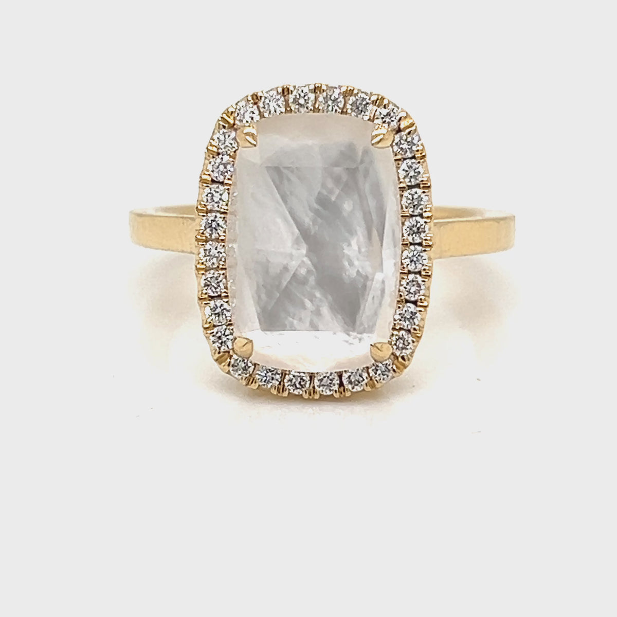 Women's Diamond Fashion Ring DOVES Made of 18 Karat Yellow Gold